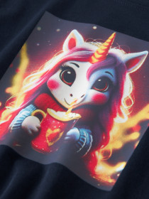 NAME IT Langærmet Bluse Votea Navy Blazer Hot Cocoa Unicorn